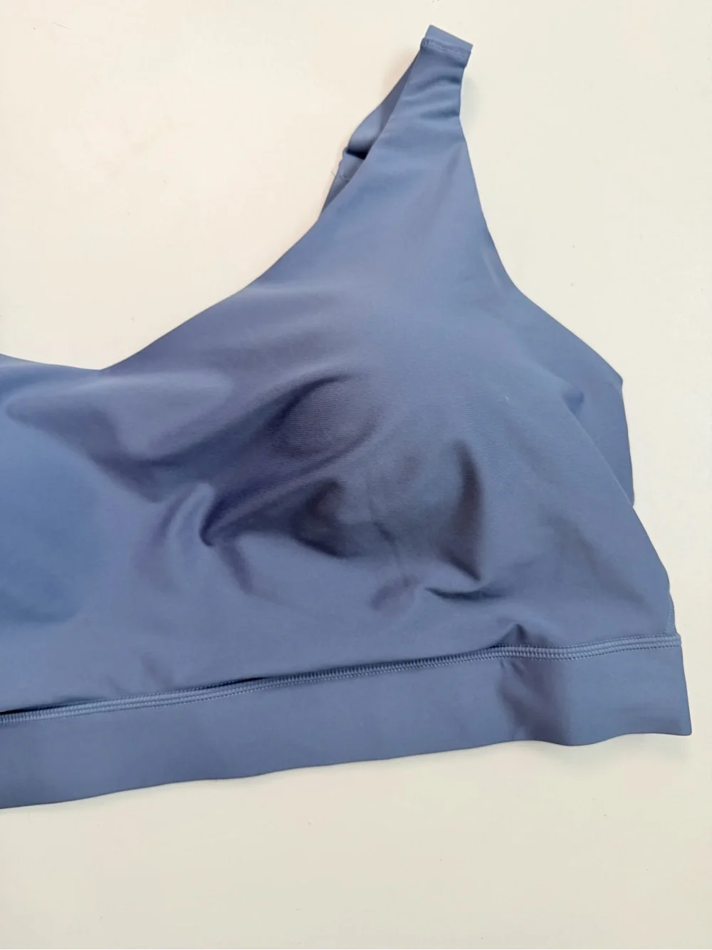 All In Motion Sports Bra Effortless Support Lined Padded Adjustable Wicking Blue